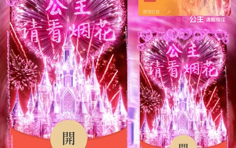 [微信红包封面女神请看烟花系列] 迪士尼城堡烟花I动态声效款