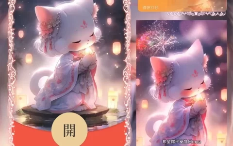[微信红包封面情侣系列] 祈愿猫-女款