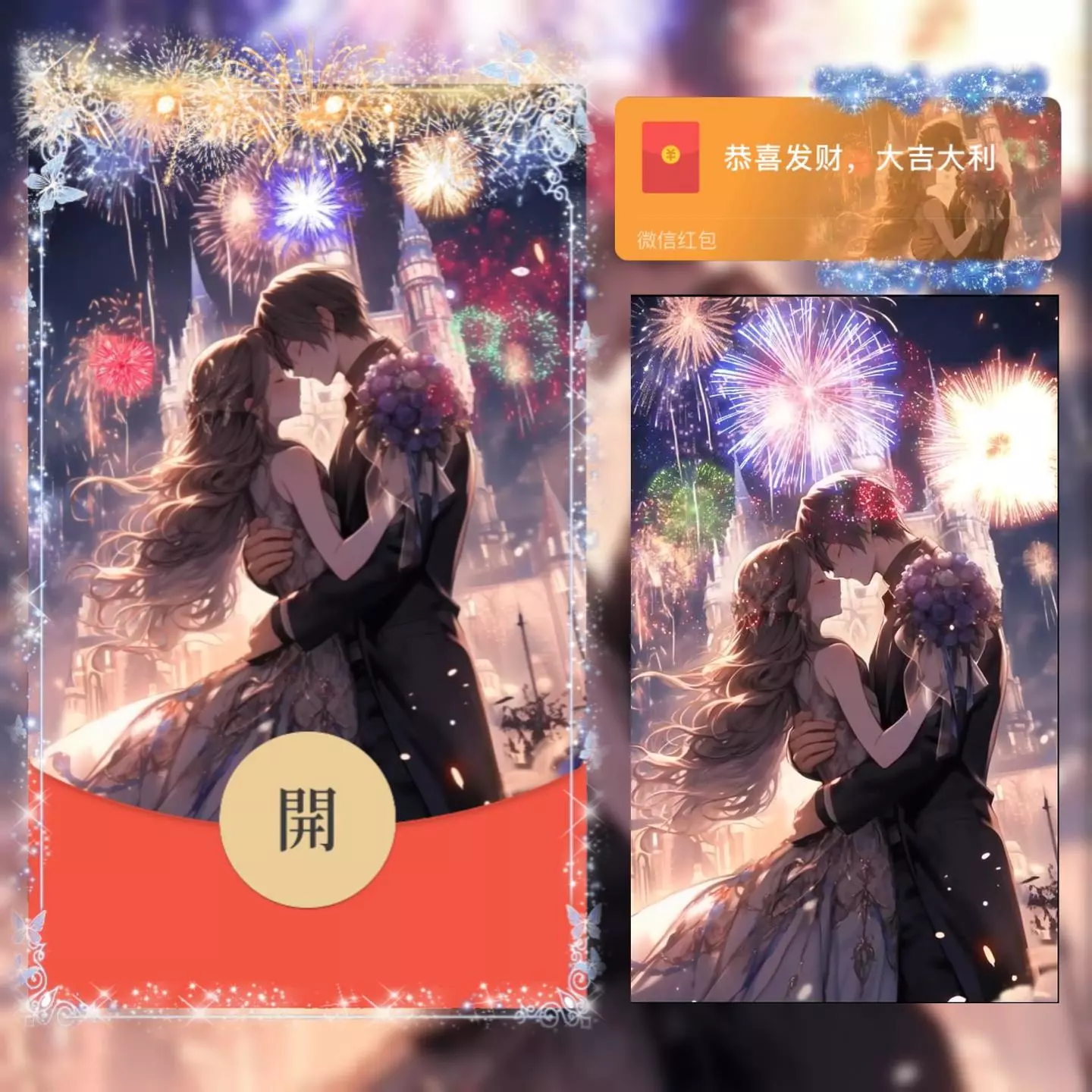 [微信红包封面情侣系列] 烟火情侣-女款