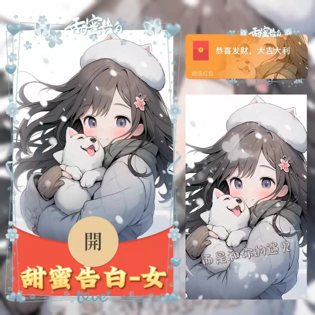 [微信红包封面情侣系列] 甜蜜告白-女款