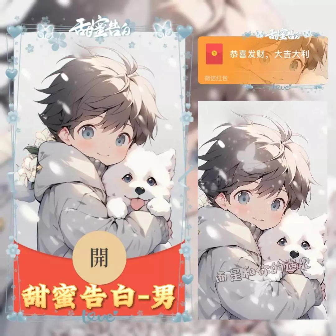 [微信红包封面情侣系列] 甜蜜告白-男款