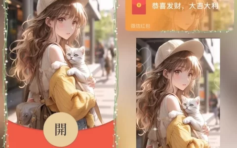 [微信红包封面少女系列] 抱猫女孩zy