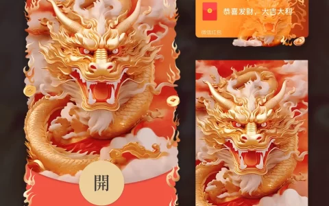 [微信红包封面神龙系列] 金龙献瑞