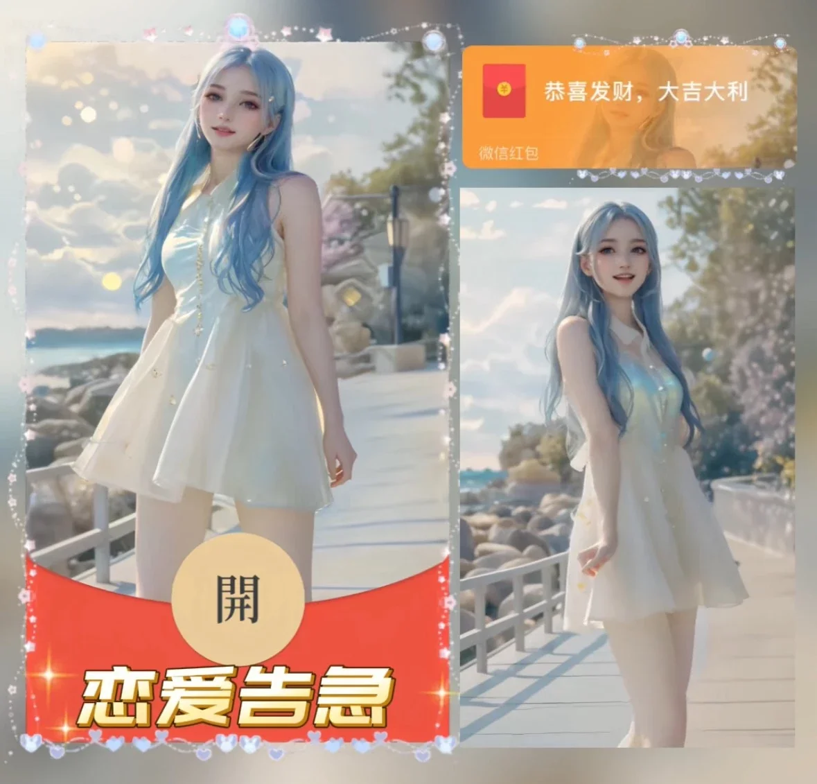 [微信红包封面黑丝美女系列]恋爱告急
