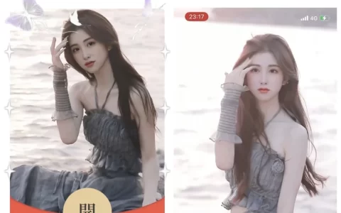 [微信红包封面黑丝美女系列]柔情似水真人美女