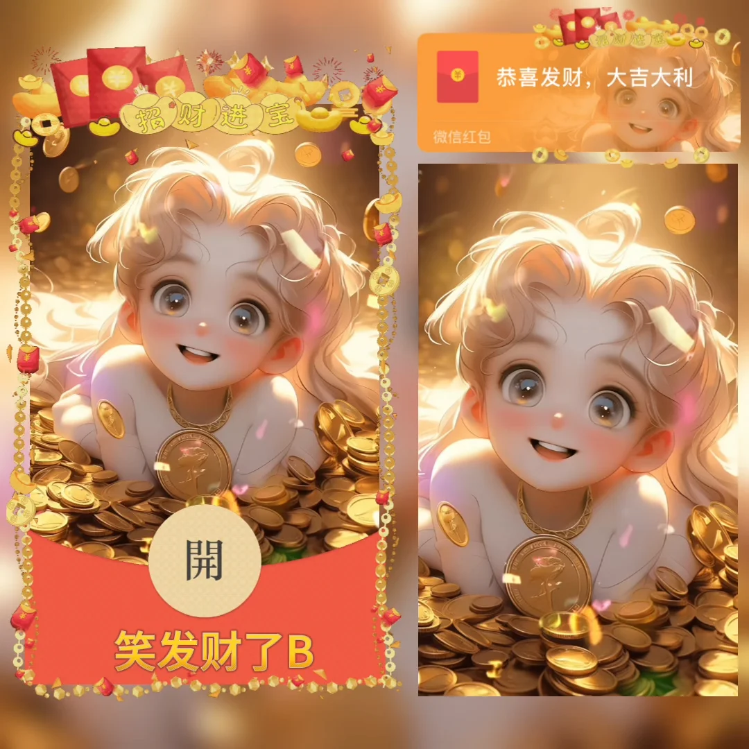 [微信红包封面暴富系列]笑发财了B
