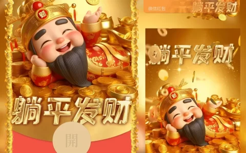 [微信红包封面暴富系列]躺平发财