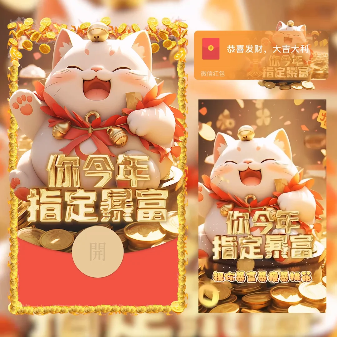 [微信红包封面暴富系列]暴富招财猫