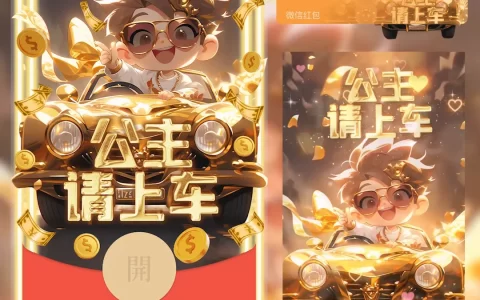 [微信红包封面暴富系列]公主请上车