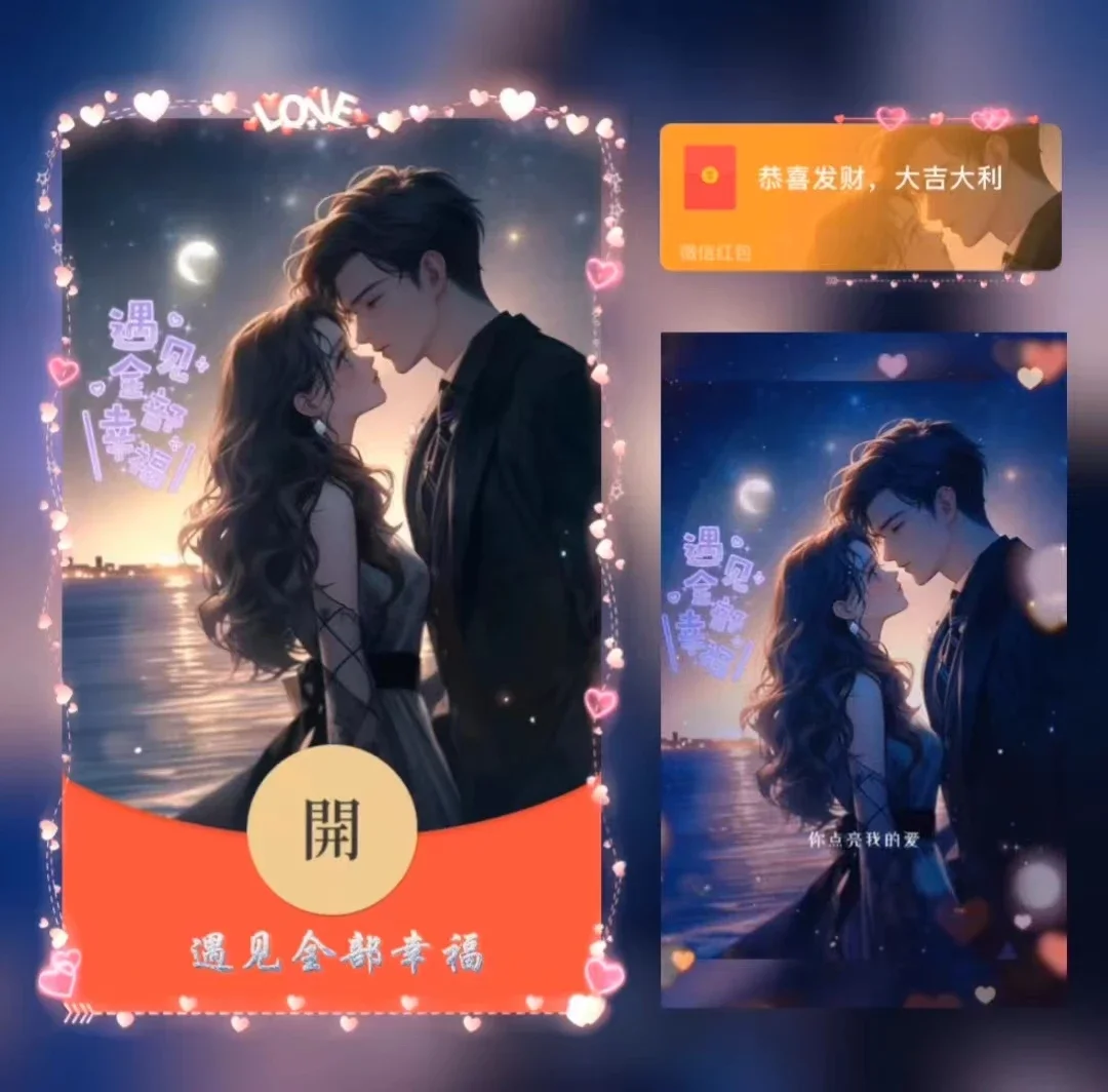 [微信红包封面情侣系列] 遇见全部幸福/le