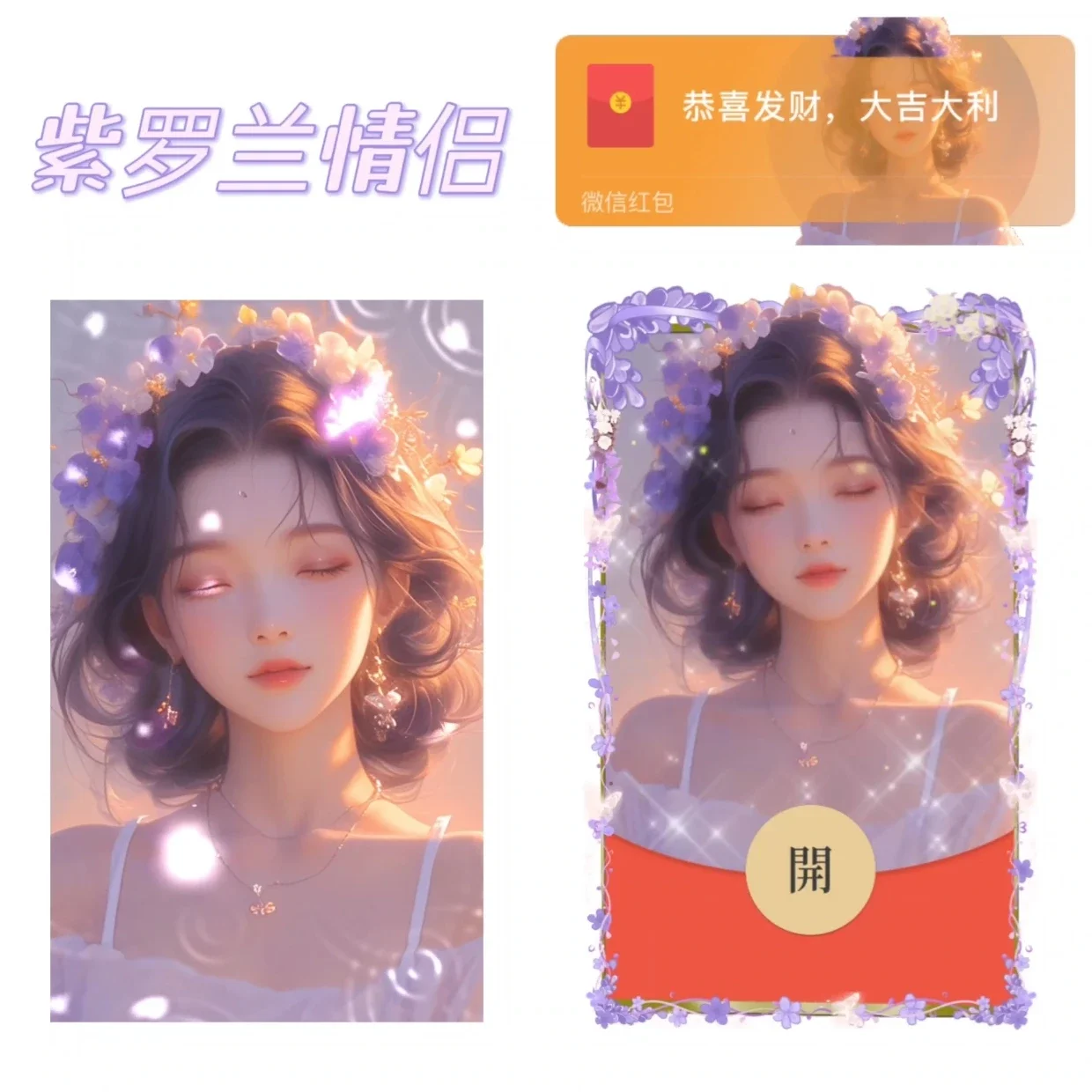 [微信红包封面情侣系列] 紫罗兰情侣/女款