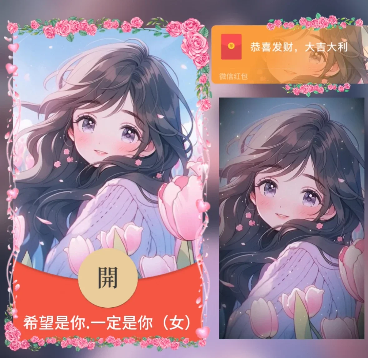 [微信红包封面情侣系列]希望是你.一定是你,[女]