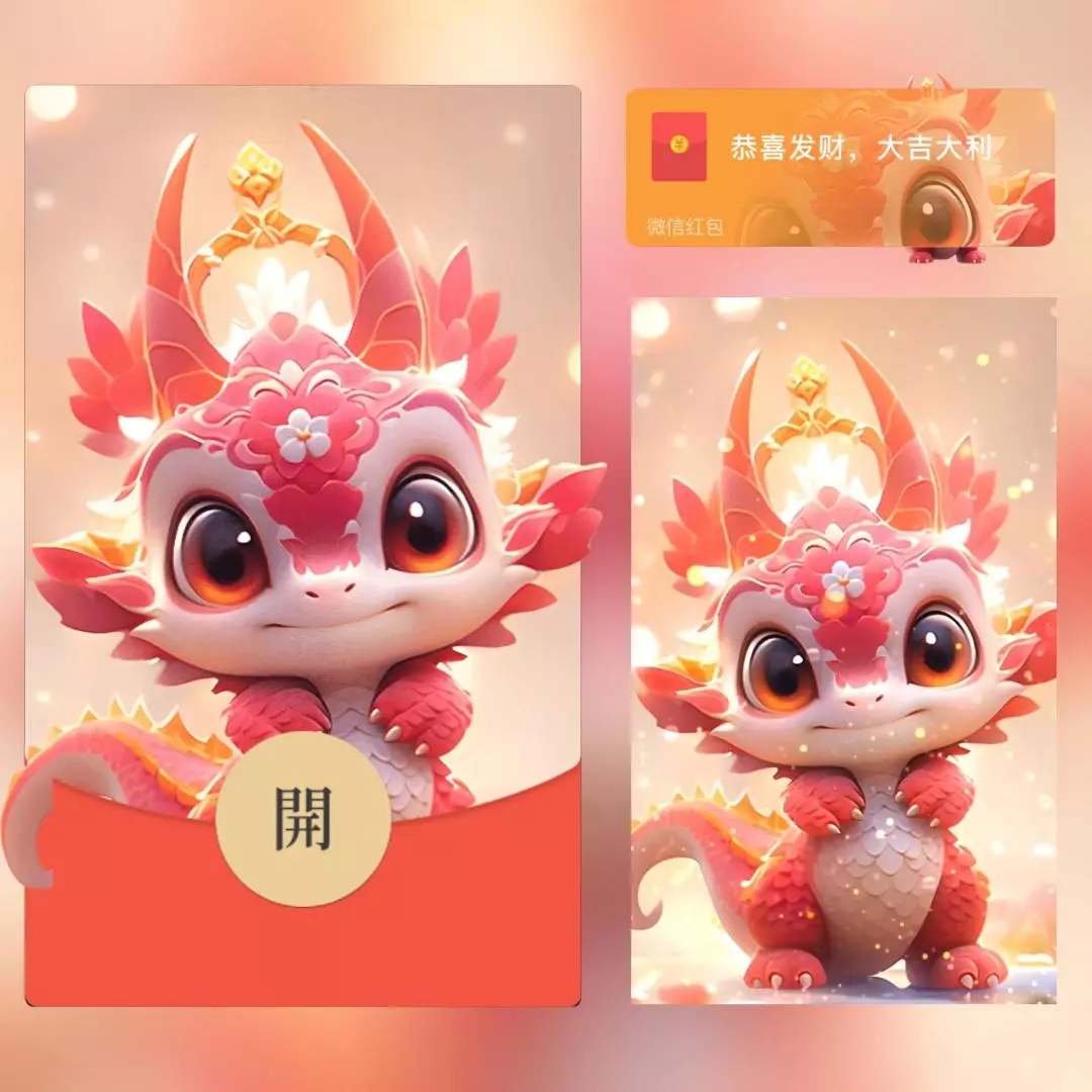 [微信红包封面萌宠系列]2024祝福龙龙
