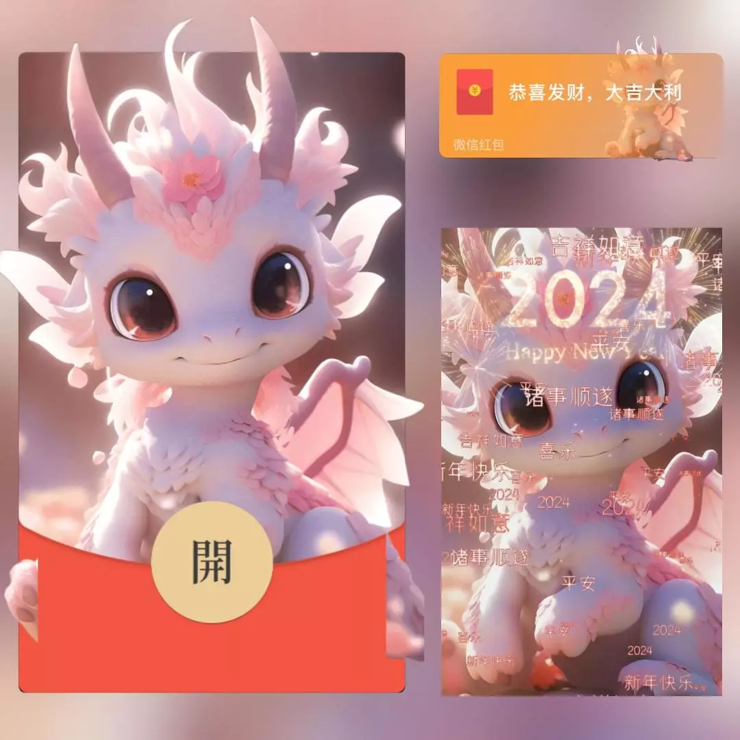 [微信红包封面萌宠系列]所愿成真龙
