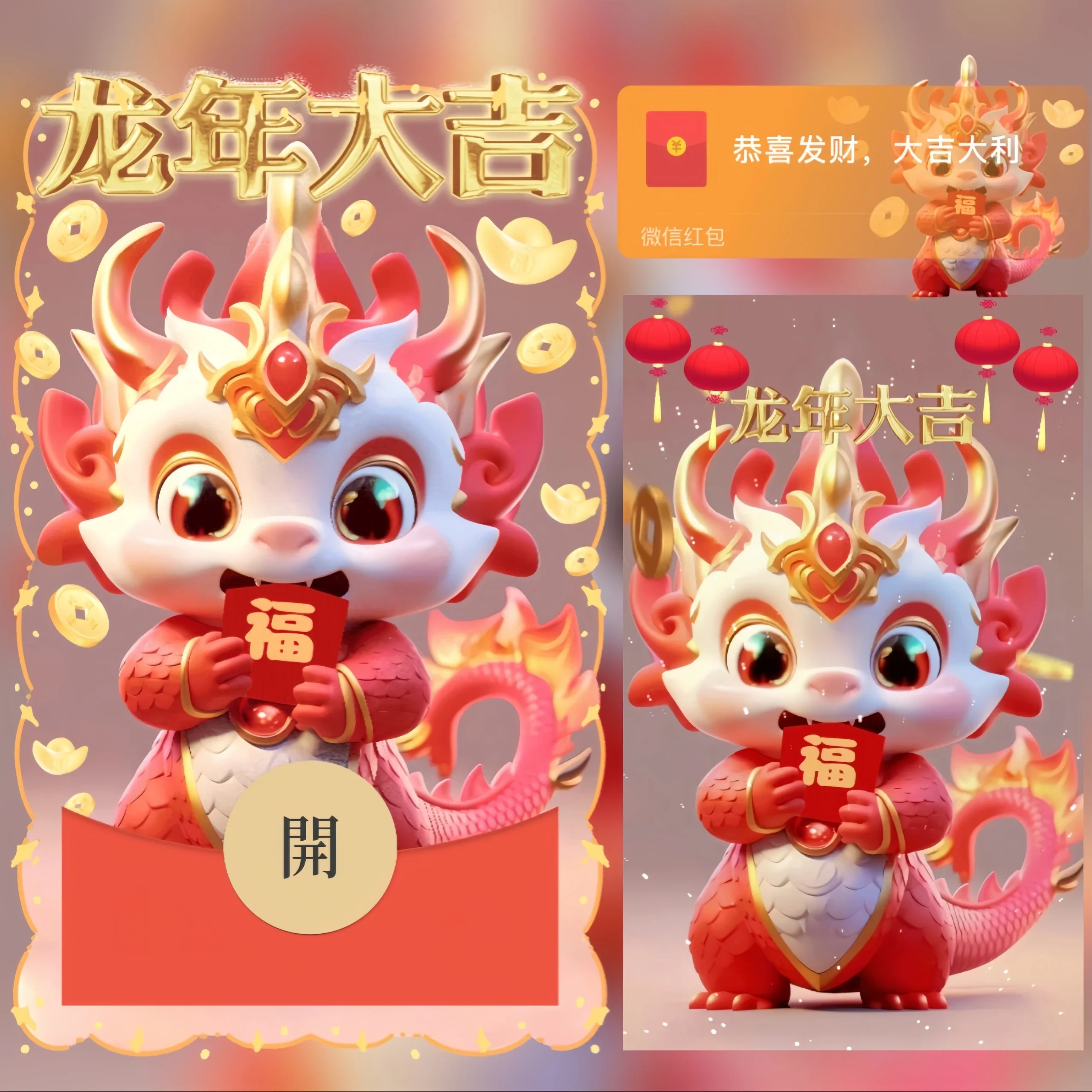 [微信红包封面萌宠系列]龙年大吉龙龙-Nn