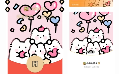 [微信红包封面静态系列] eood luck抱心猫咪/静态