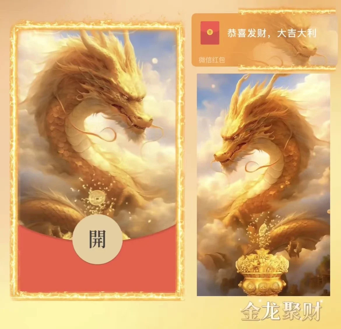 [微信红包封面龙年贺岁系列] 金龙聚财-Bb