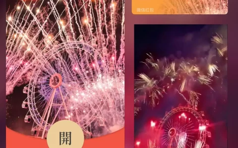 [微信红包封面烟花系列] 粉色摩天轮烟花