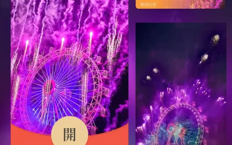 [微信红包封面烟花系列] 紫色摩天轮烟花