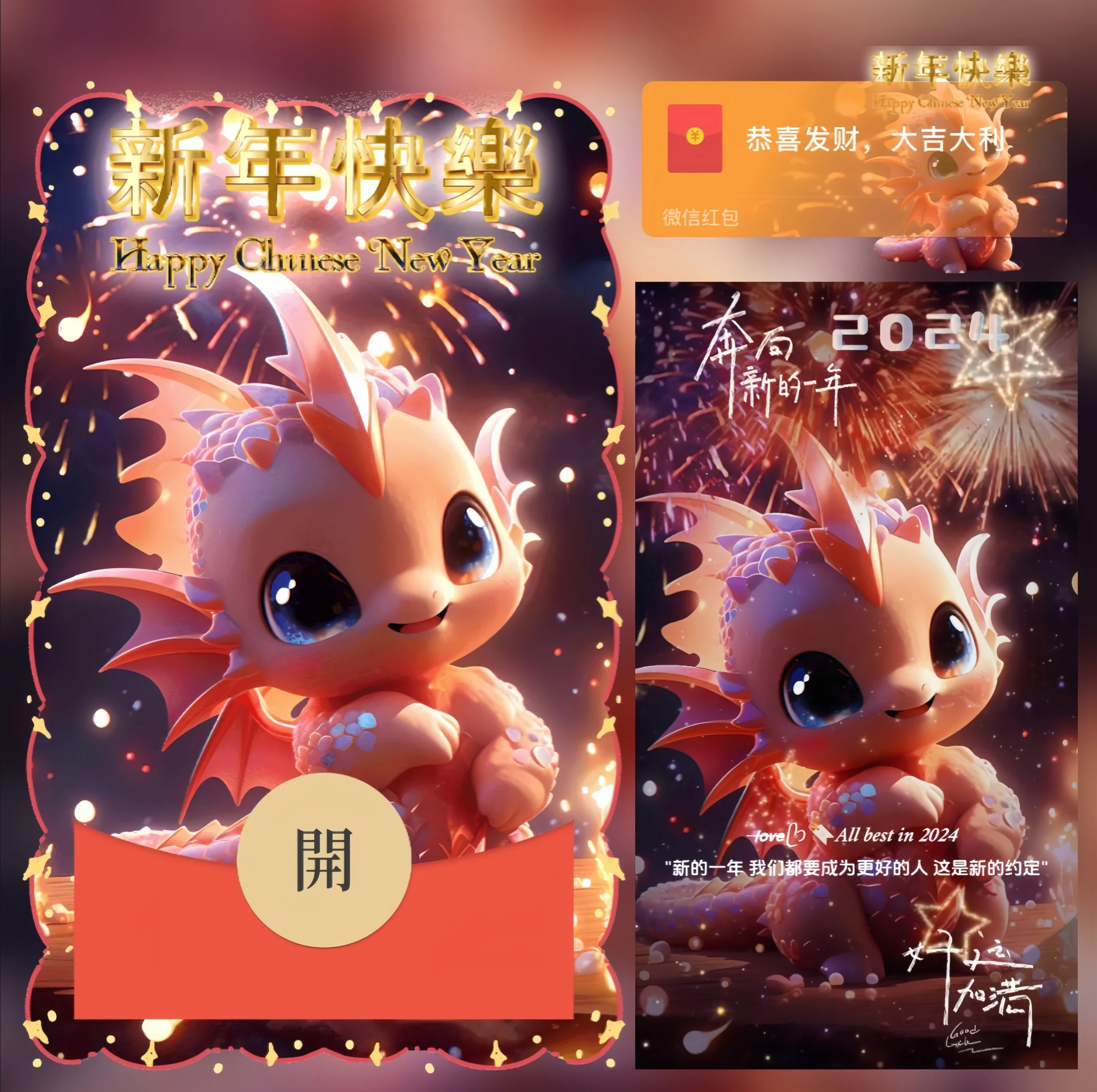 [微信红包封面龙年贺岁系列] 新年快乐龙龙