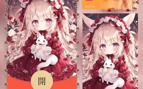[微信红包封面卡通系列] 抱猫小可爱