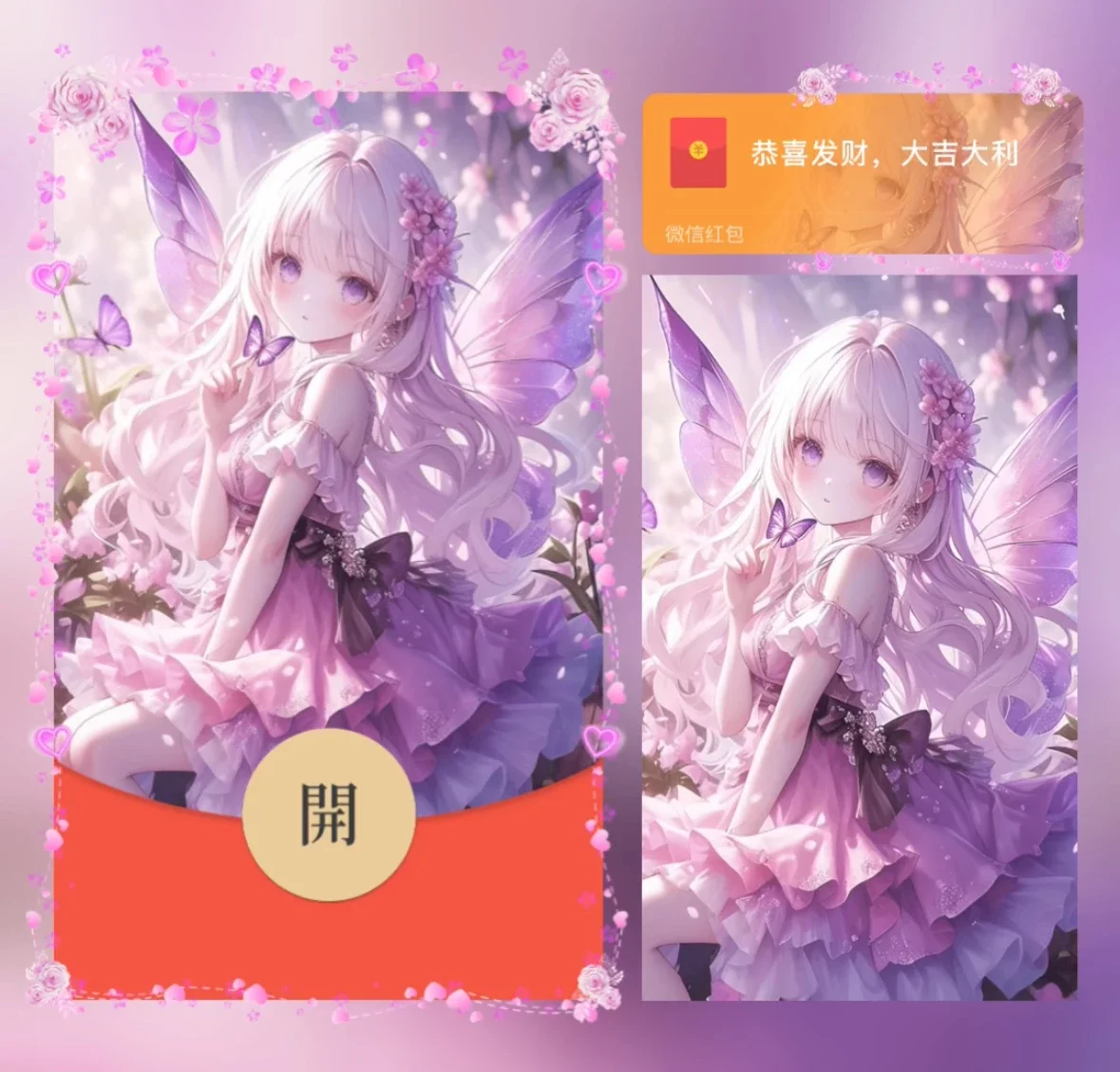 [微信红包封面卡通系列] 蝴蝶天使