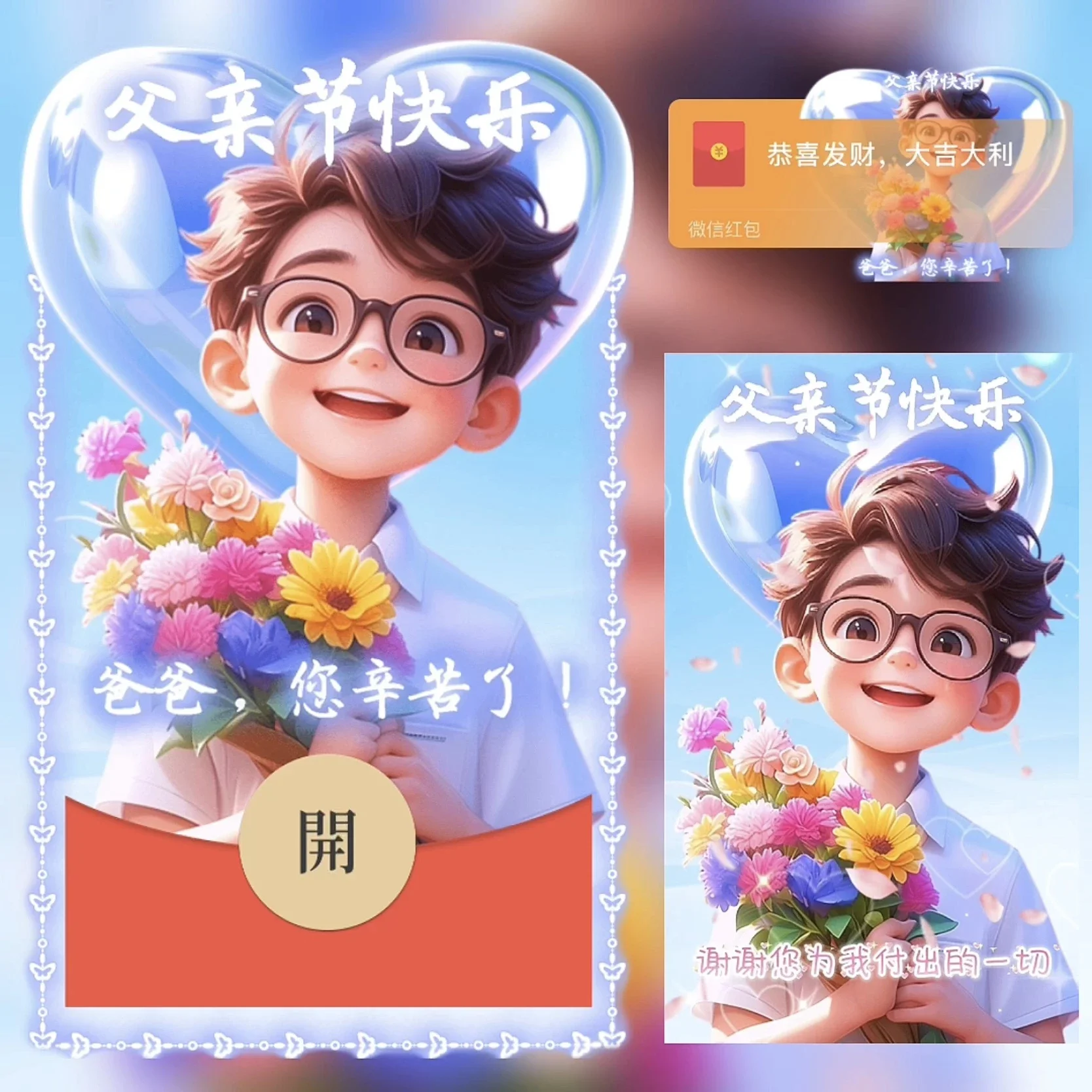 [微信红包封面节日系列]父亲节快乐 爸爸您辛苦了