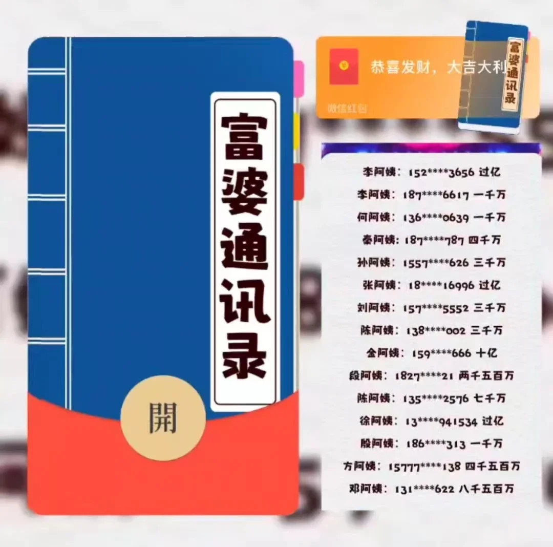 [微信红包封面趣味系列]富婆通讯录