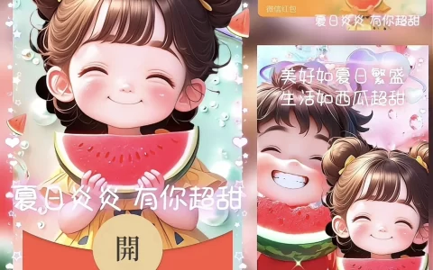 [微信红包封面情侣系列]夏日炎炎 有你超甜/女款