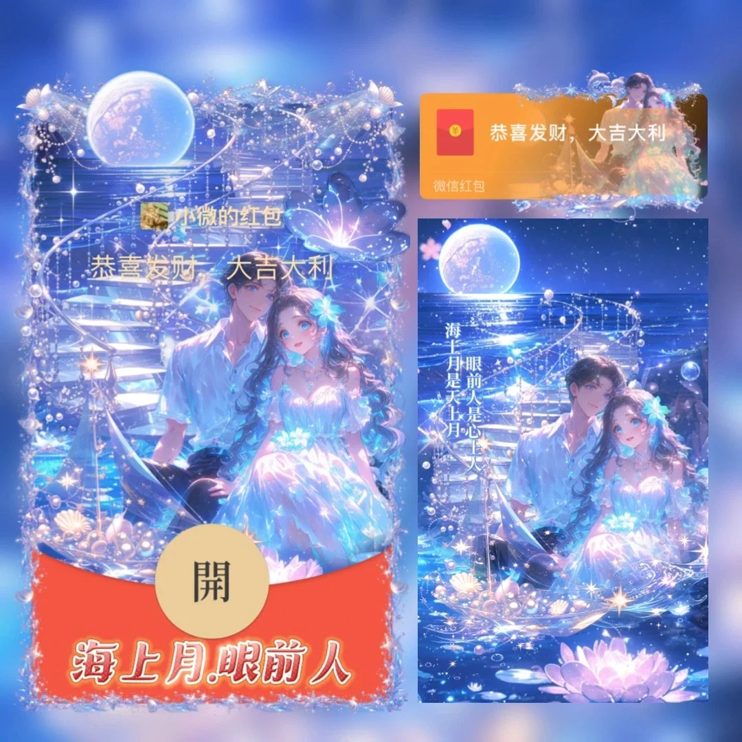 [微信红包封面七夕系列] 海上月眼前人