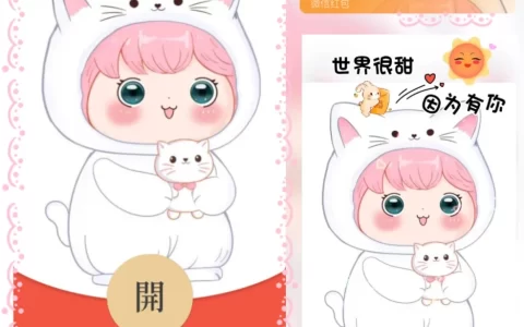 [微信红包封面七夕系列] 世界很甜，因为有你/女