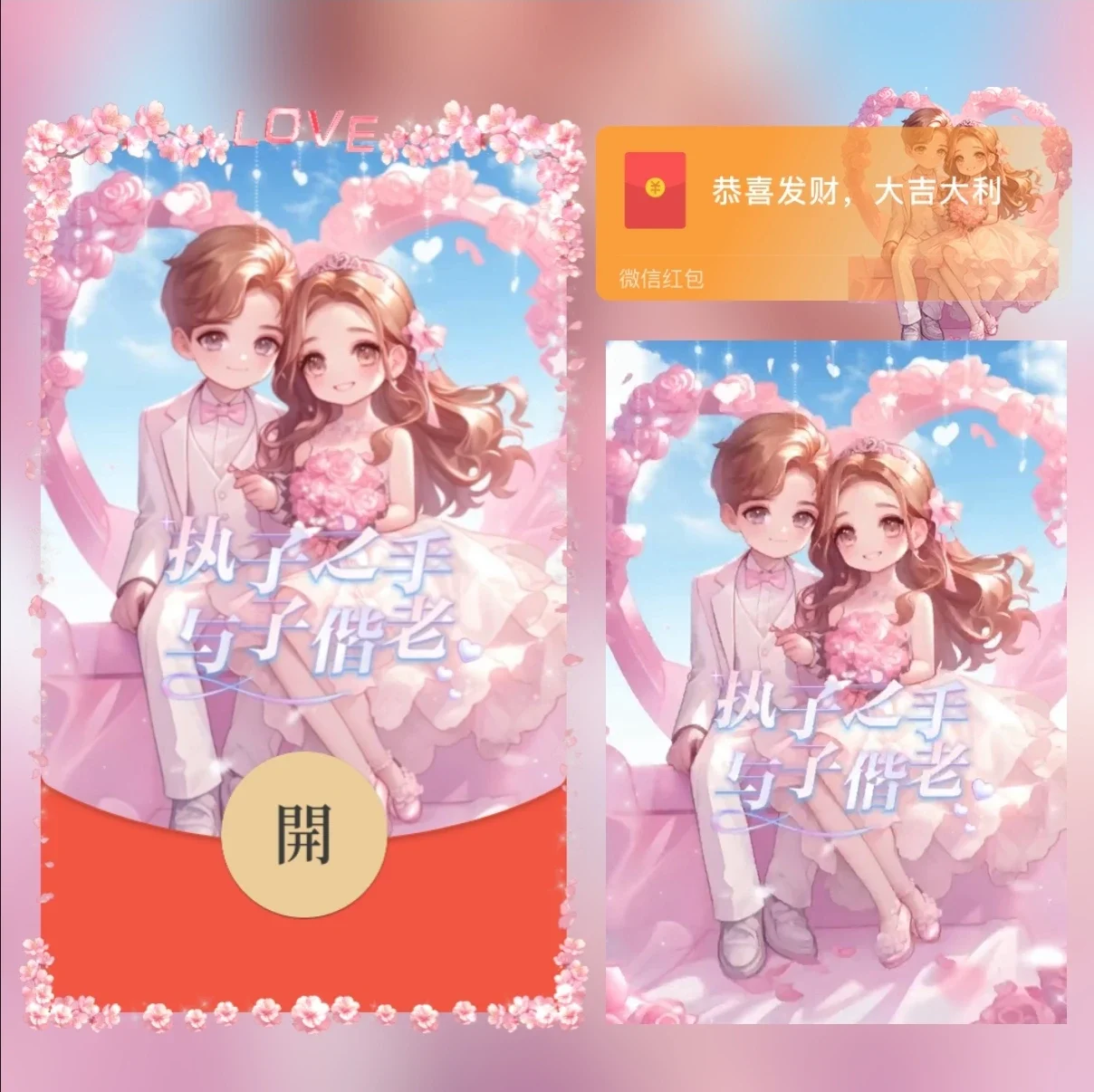 [微信红包封面七夕系列] 执子之手与子偕老情侣