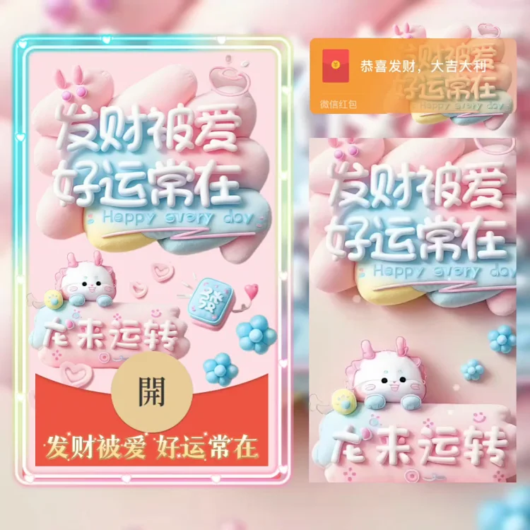 [文字系列] 发财被爱 好运常在/la