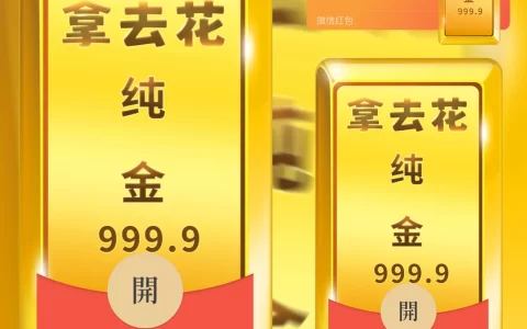 [暴富系列] 999纯金砖拿去花
