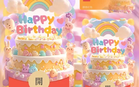 [生日系列] 彩虹生日快乐蛋糕
