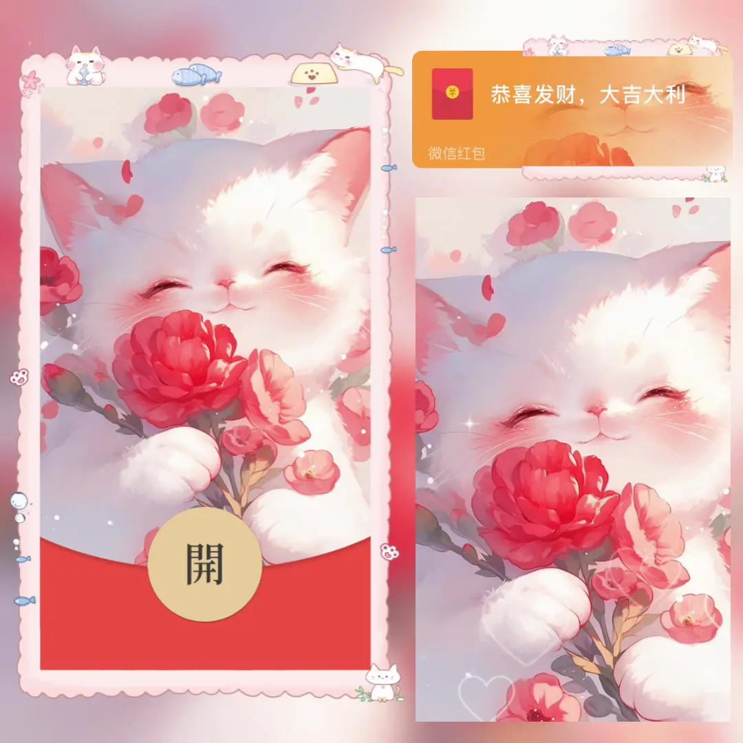 [萌宠系列] 玫瑰可爱猫咪/bai