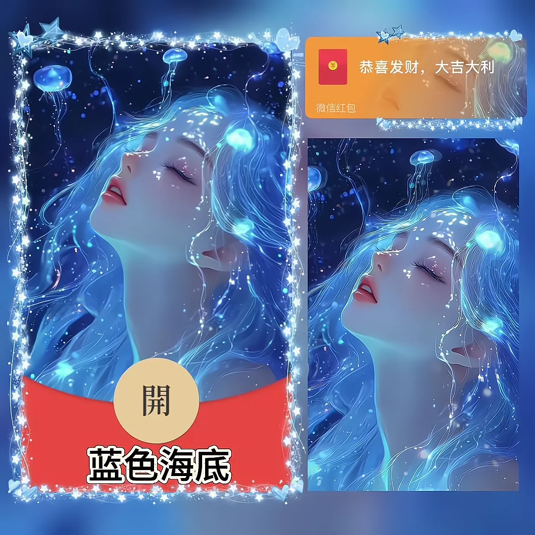 [卡通系列] 蓝色海底/女孩/bao