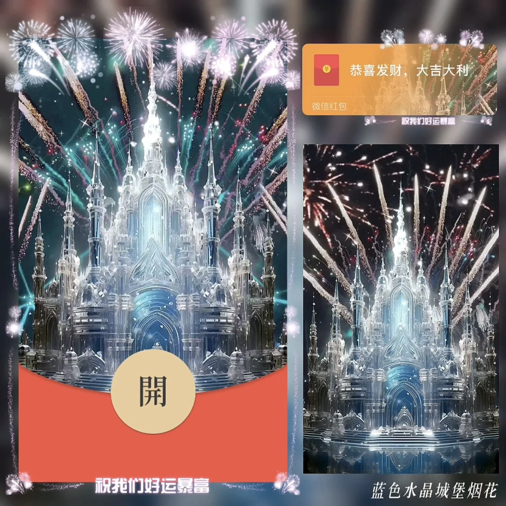 [烟花系列] 蓝色水晶城堡烟花/bz