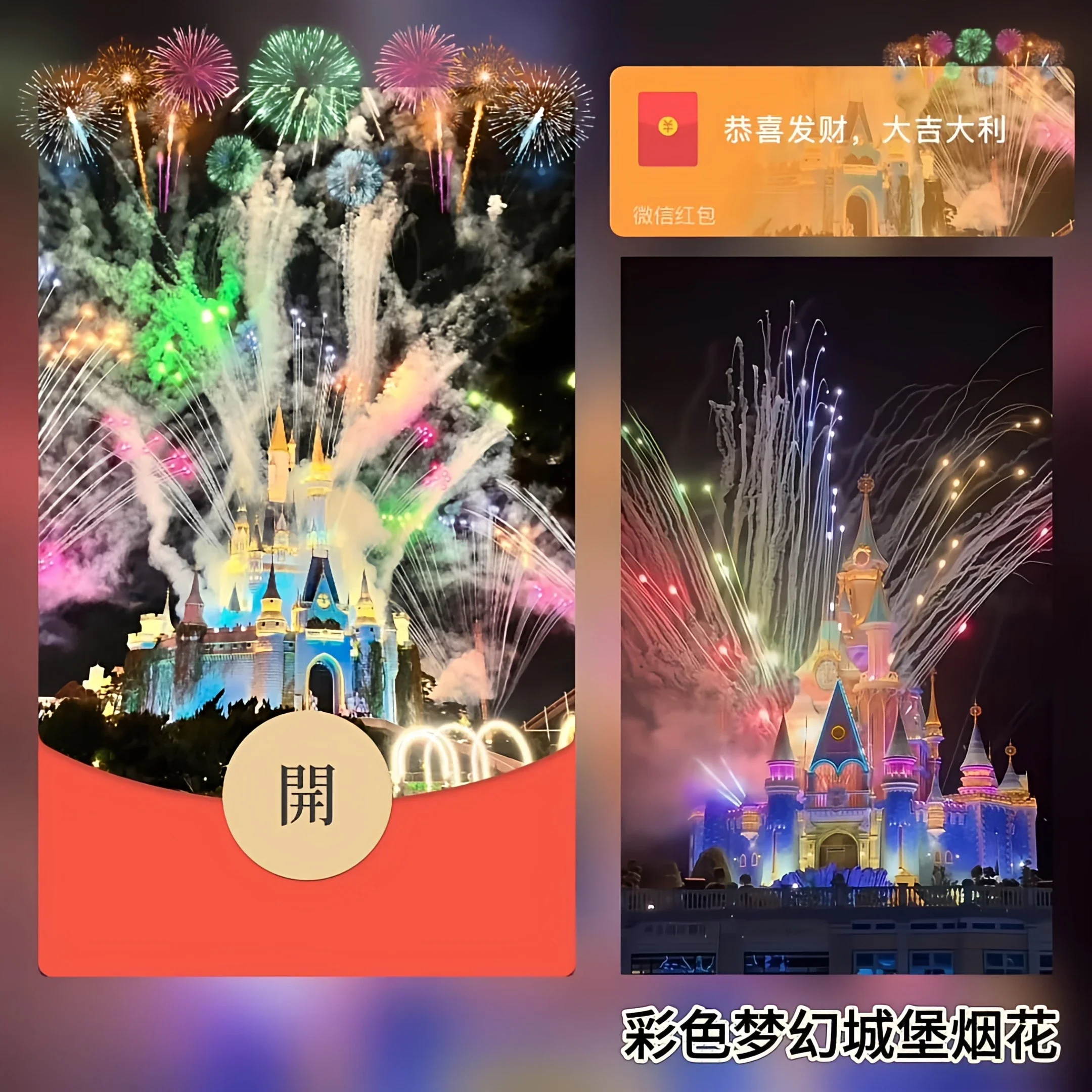 [烟花系列] 彩色梦幻城堡烟花/bao