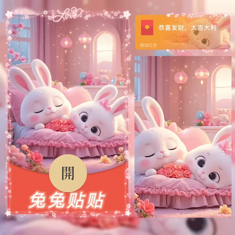 [卡通系列] 兔兔贴贴