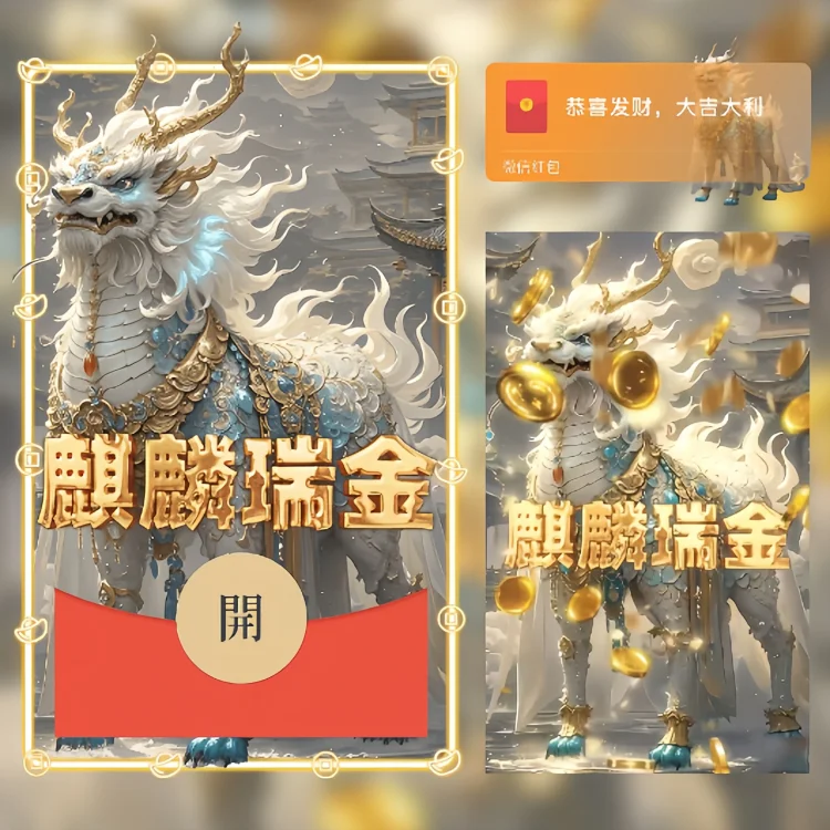 [祝福系列]麒麟瑞金/暴富发财/ln