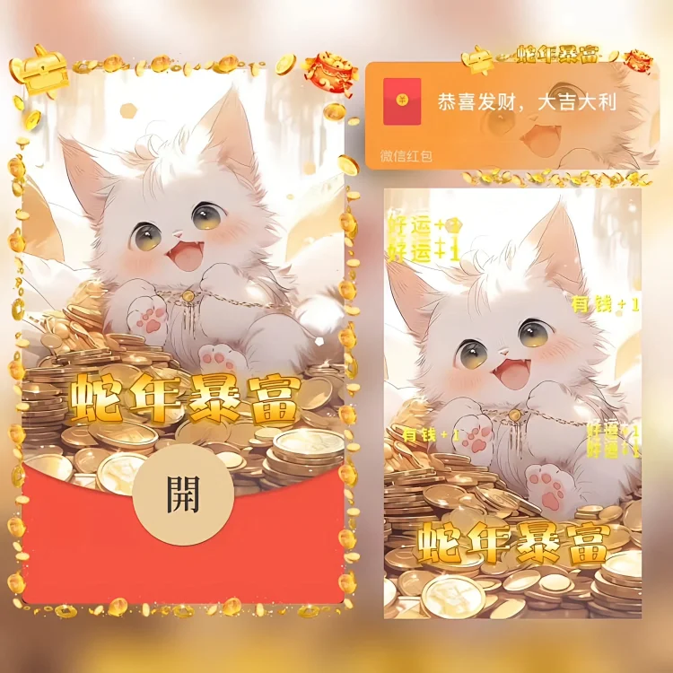 [暴富系列]蛇年暴富/招财猫咪/bao