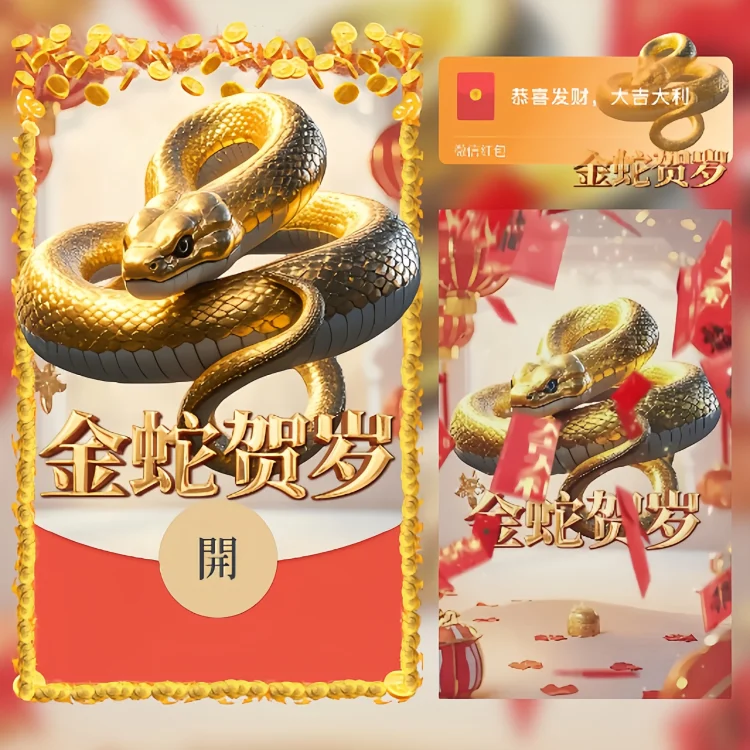 金蛇贺岁/新年快乐/ln